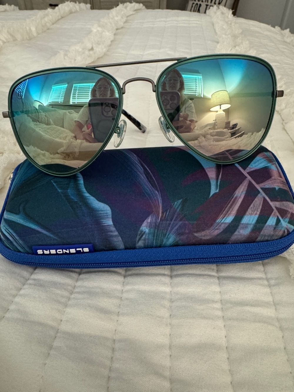 Blenders Polarized Aviator Sea Green Frame & Mirrored Sunglasses
